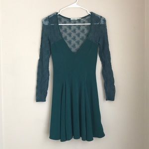 Urban Outfitters Lacey Turquoise Dress